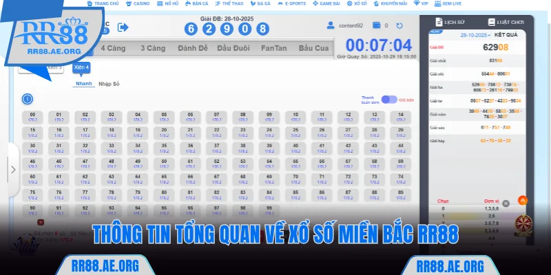 Thông tin tổng quan về xổ số  miền Bắc RR88 